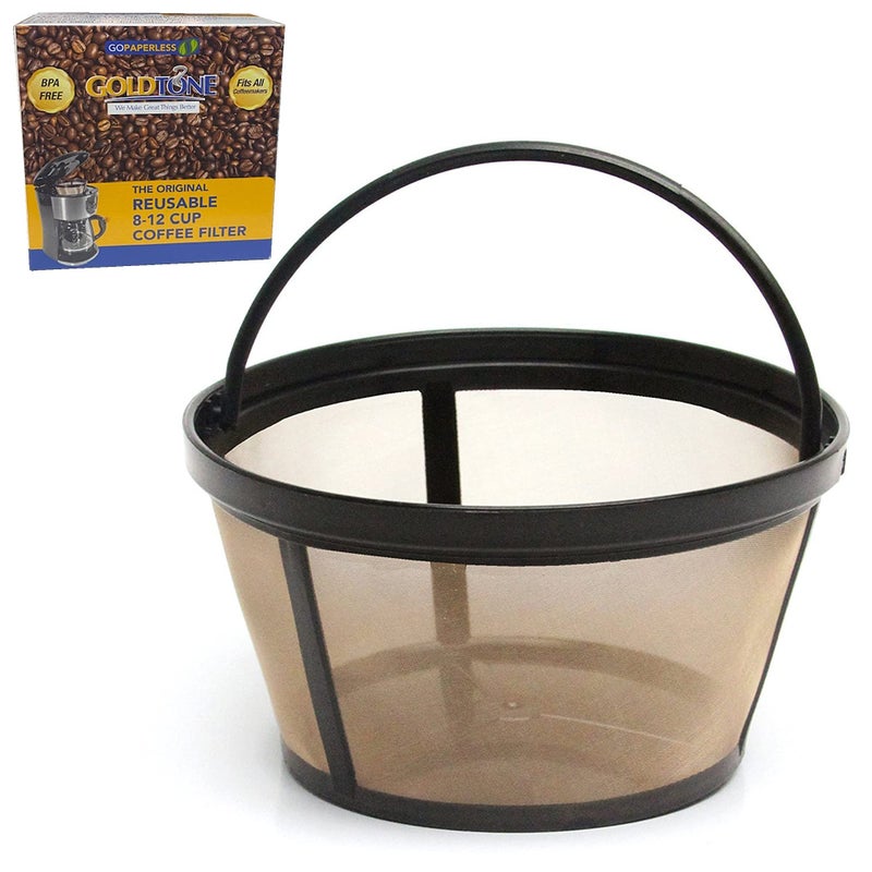 GOLDTONE Reusable 8-12 Cup Basket Coffee Filter fits Mr. Coffee Makers and Brewers, Replaces your Paper Coffee Filters, BPA Free - Image 1