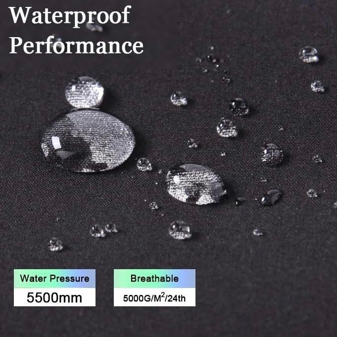 Gash Hao Mens Snow Ski Waterproof Softshell Snowboard Pants Outdoor Hiking Fleece Lined Zipper Bottom Leg (180Black, 42W x 30L) - Image 3