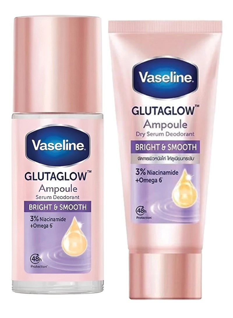 Vaseline Glutaglow Bright and Smooth Ampoule Serum Deodorant each 45ml
