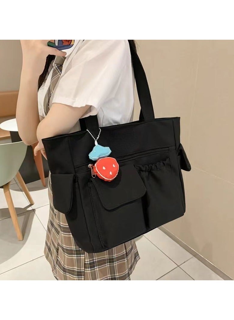 HIHILOOK Women's Shoulder Tote Bag Canvas Handbag For Women Large Capacity Bucket Bag Fashionable Travel Messenger Shoulder Bag for Ladies Girls College Students  - Image 1