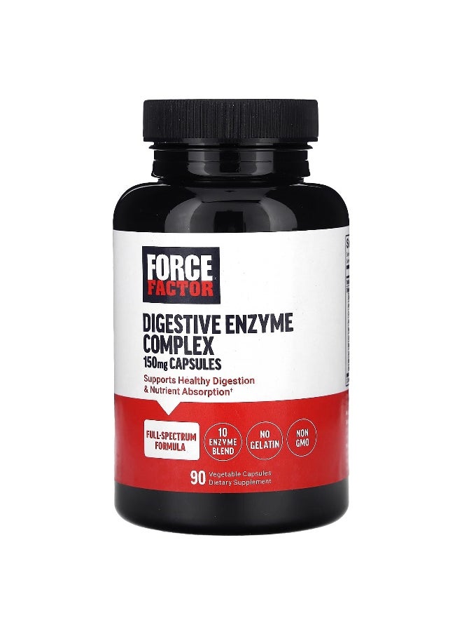Force Factor Force Factor, Digestive Enzyme Complex, 150 mg, 90 Vegetable Capsules  - Image 1