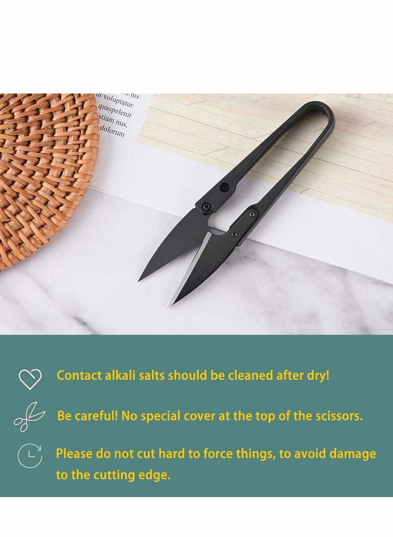 Excefore Sewing Scissors Set, U Sewing Scissors Clippers, Embroidery Yarn Scissors Mini Thread Sewing Cutter, Yarn Fishing Mini Small Snips T Nipper, DIY Supplies(Black, 3 pcs ) - Image 5