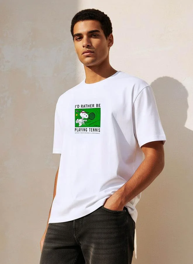 SP Characters Men Regular Fit Crew Neck Short Sleeve SmileyWorld Print T-shirt