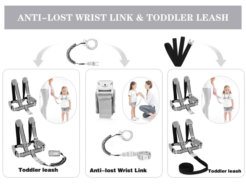 WSZCML Toddler Leash for Walking, Toddler Safety Harnesses Leashes, Safety Harness with Lock for Kids, Anti Lost Wrist Link for Toddlers ï¼ŒUpgrade with Reflective Tape Linerï¼ˆ6.5ftï¼‰for Kids - Image 2