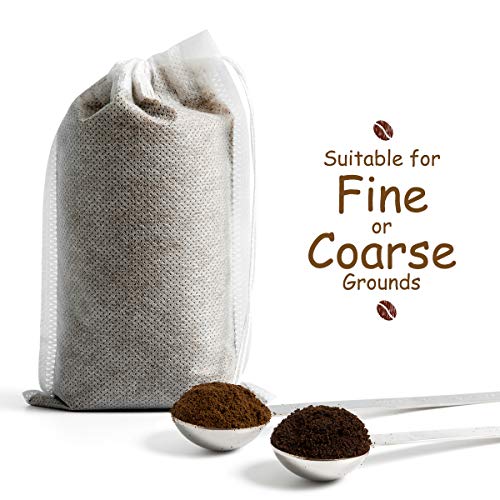 HOMYHEE No Mess Cold Brew Coffee Filters - 100 Count Disposable Fine Mesh Brewing Bags for Concentrate/Iced Coffee Maker, French/Cold Press Kit, Hot Tea in Mason Jar or Pitcher, 4 x 6 Inches - Image 4