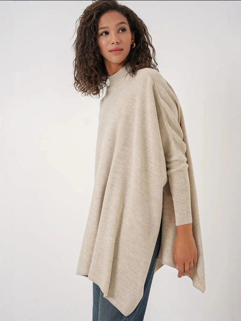 BIG DART BDART Slit Detailed Half Turtleneck Loose Sweater