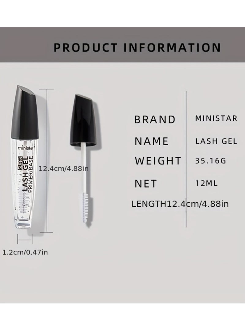 Ministar - Lash Gel Primer Base Mascara Primer for Eyelashes Lash and Brow Gel Mascara Eye Makeup Thickens Lashes with Voluptuous Volume and Helps Enhance Wear Separates Eyelashes and Sets Eyebrow - Image 1