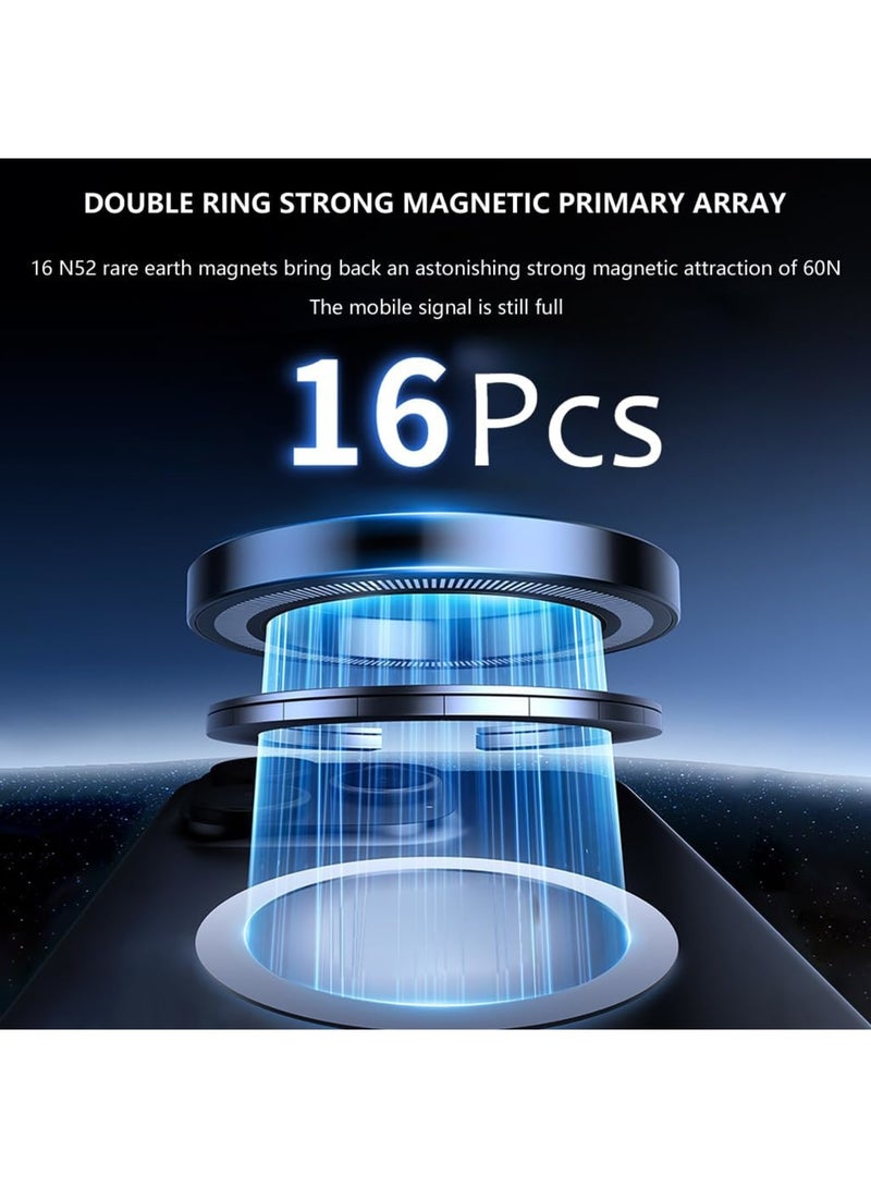 SYOSI Magnetic Car Phone Holder Mount, 360° Rotating Cell Phone Stand with 16Pcs N52 Magnets for All Smartphones & Car Models,Strongest Suction & Stable Arm(Black) - Image 4