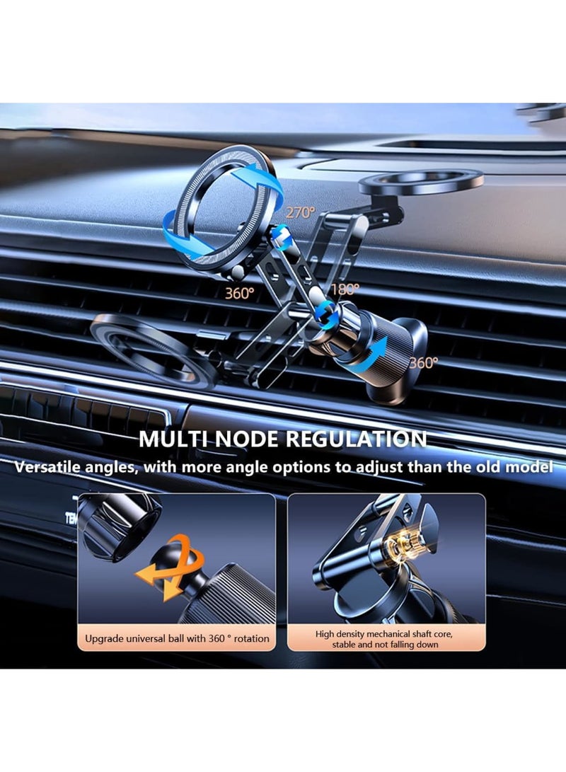 SYOSI Magnetic Car Phone Holder Mount, 360° Rotating Cell Phone Stand with 16Pcs N52 Magnets for All Smartphones & Car Models,Strongest Suction & Stable Arm(Black) - Image 3