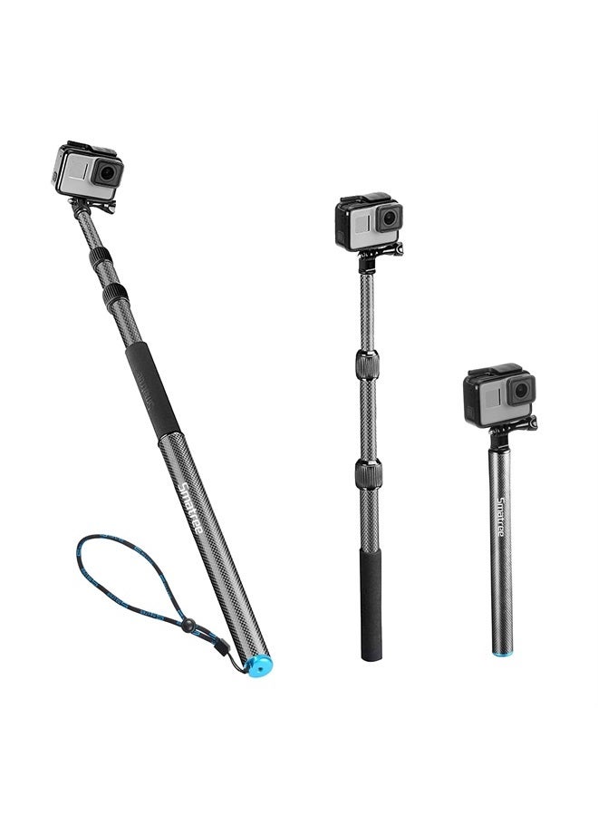 Smatree Carbon Fiber Detachable Extendable Floating Pole Selfie Stick Compatible for GoPro MAX/GoPro Hero 11/10/9/8/7/6/5/4/3 Plus/3/Session/GoPro Hero 2018/DJI OSMO Action 2 Camera - Image 1