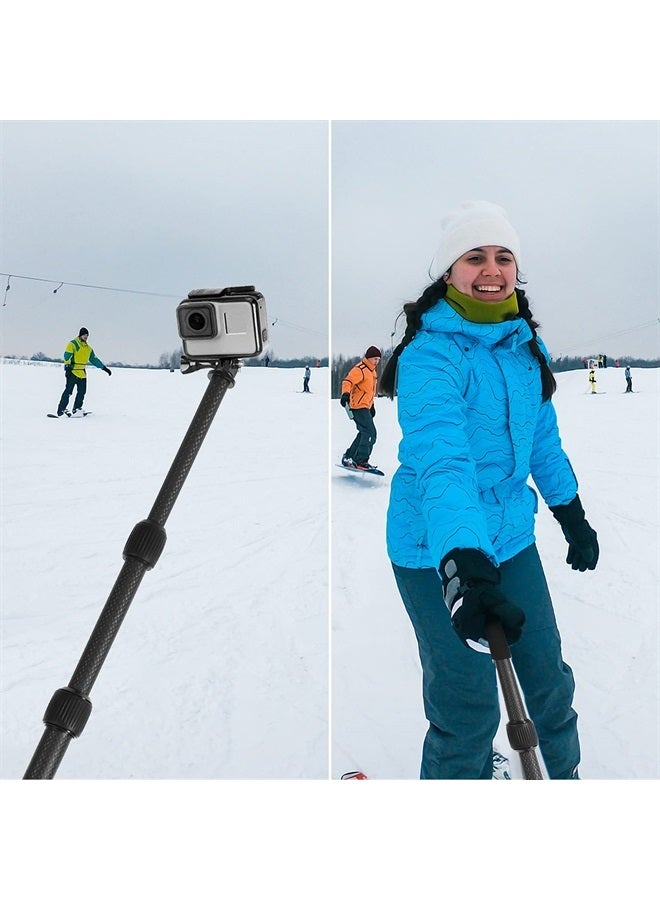 Smatree Carbon Fiber Detachable Extendable Floating Pole Selfie Stick Compatible for GoPro MAX/GoPro Hero 11/10/9/8/7/6/5/4/3 Plus/3/Session/GoPro Hero 2018/DJI OSMO Action 2 Camera - Image 5