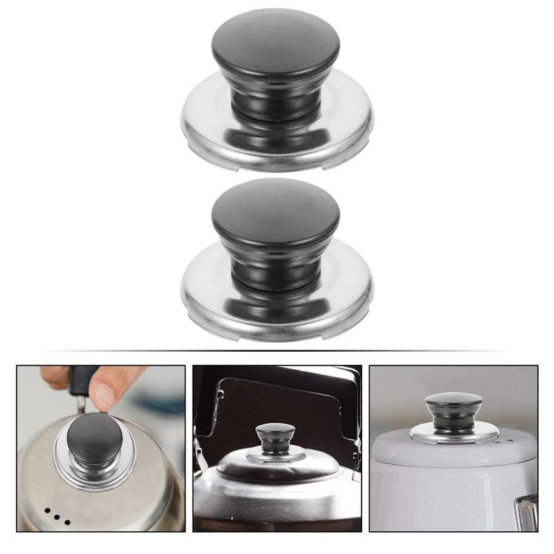Stainless Steel Teapot Whistle Lid Replacement Cover Knob 2 Pcs Heat Resistant - Image 4