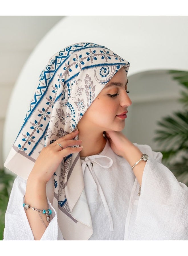 كايان طرحة قطن تريسي مربعة بتصميم مميز - متعدد الألوان - Image 2