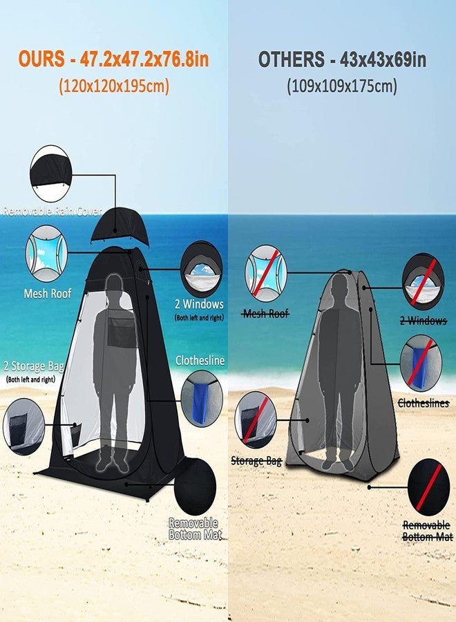 Harions Privacy Portable Outdoor Camping and Hiking Shower Toilet Tent,Changing Room for Camping and Beach, Instant Easy Set Up Foldable Tent with Carry Bag,(Black) - Image 4