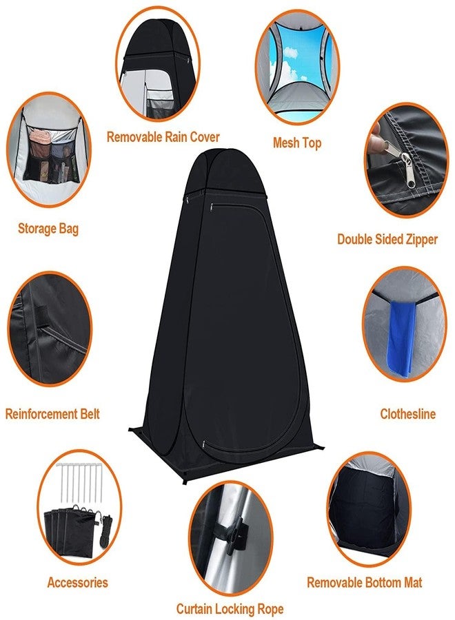 Harions Privacy Portable Outdoor Camping and Hiking Shower Toilet Tent,Changing Room for Camping and Beach, Instant Easy Set Up Foldable Tent with Carry Bag,(Black) - Image 5