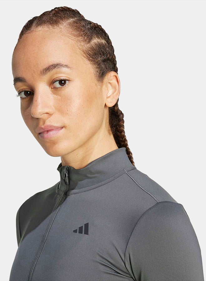 Adidas Hyperglam Rib Zip Thru Cover Up - Image 4