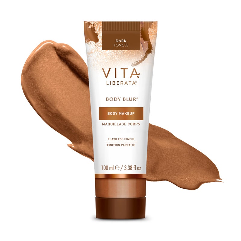 Vita Liberata مكياج الجسم فيتا ليبراتا بلور للجسم للبشرة الداكنة، مكياج الجسم المثالي للأرجل، يغسل بسهولة، تانر فوري، توهج مشع، لمسة خالية من العيوب 338 أونصة سائلة