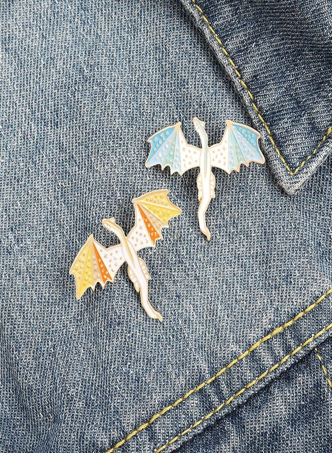 ROFARSO Dragon Enamel Lapel Pin Set Cartoon Flying Dragon Pin, Accessory for Backpacks Clothing Bags Hats Shirts(2piccs pin set) - Image 3