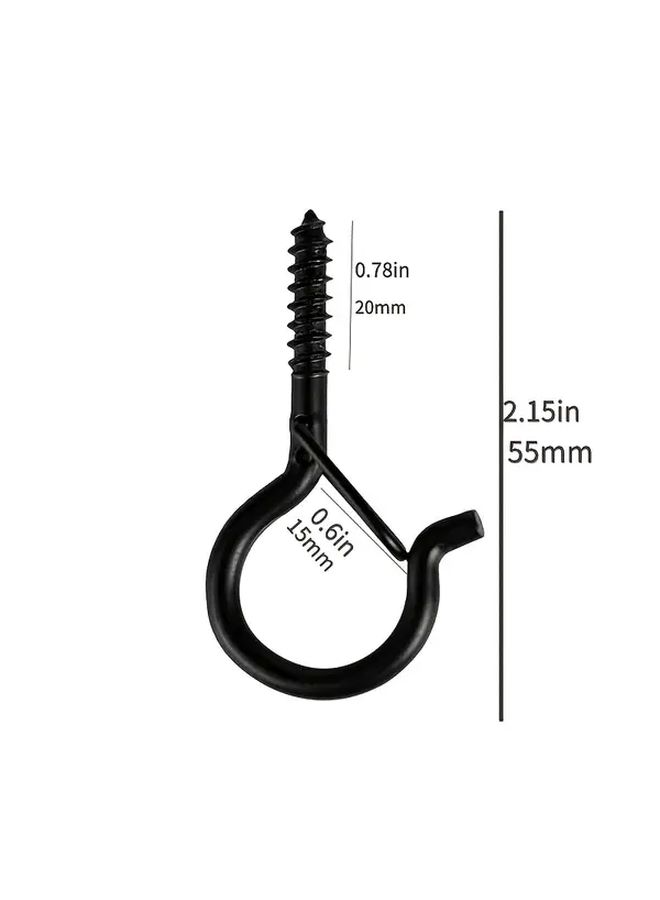 Black 5Pcs Q Type Safety Hook Anti Drop Buckle Windproof Hanging Belt Spring Loaded - Image 3