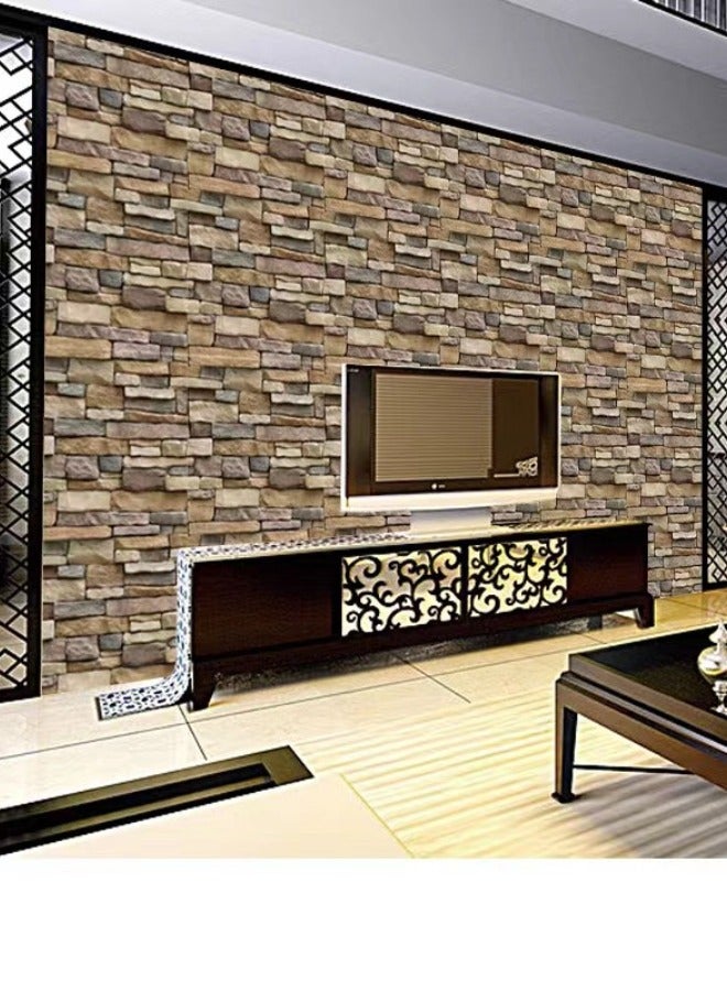 Wall Paper Brick Stone Sticker Multicolour 45 x 300centimeter - Image 4