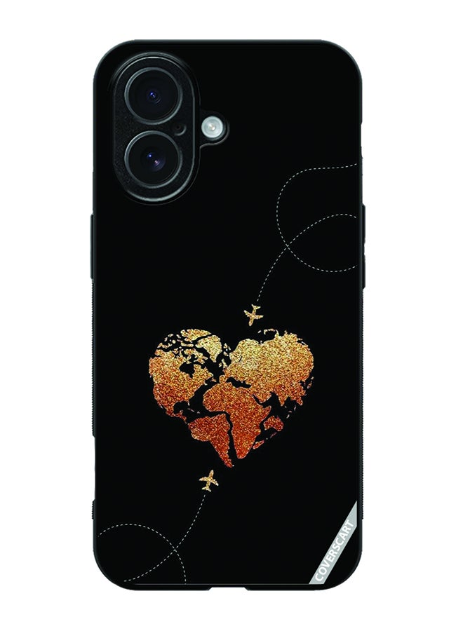 COVERSCART Protective Case Cover For Apple iPhone 17 Travel Design Black