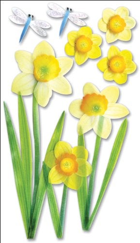 EK Success Jolee's Boutique Vellum Layered Dimensional Stickers, Daffodils - Image 3