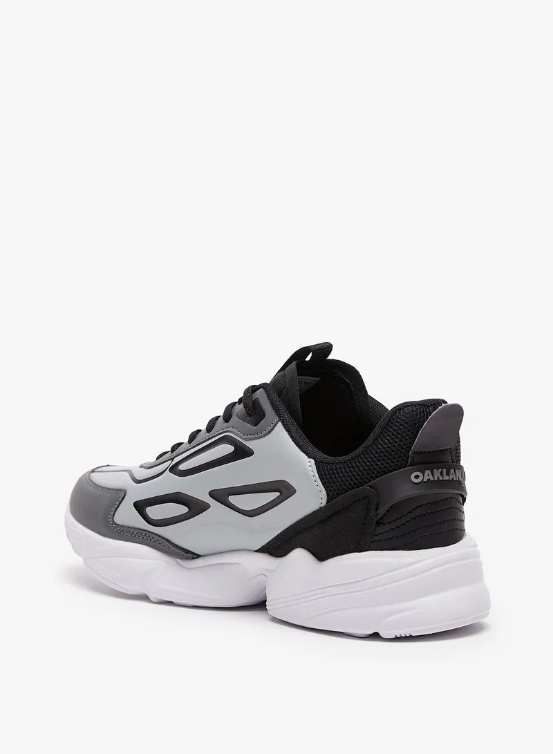 OAKLAN Textured Slip On Trainers Grey