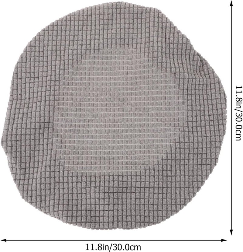 Stool Covers 2pcs Set, Gray Fleece Fabric Slipcovers, Wear-Resistant Decorative Chair Sleeves for Home Dining and Bar Stools, Washable Seat Cushion Protector - Image 2