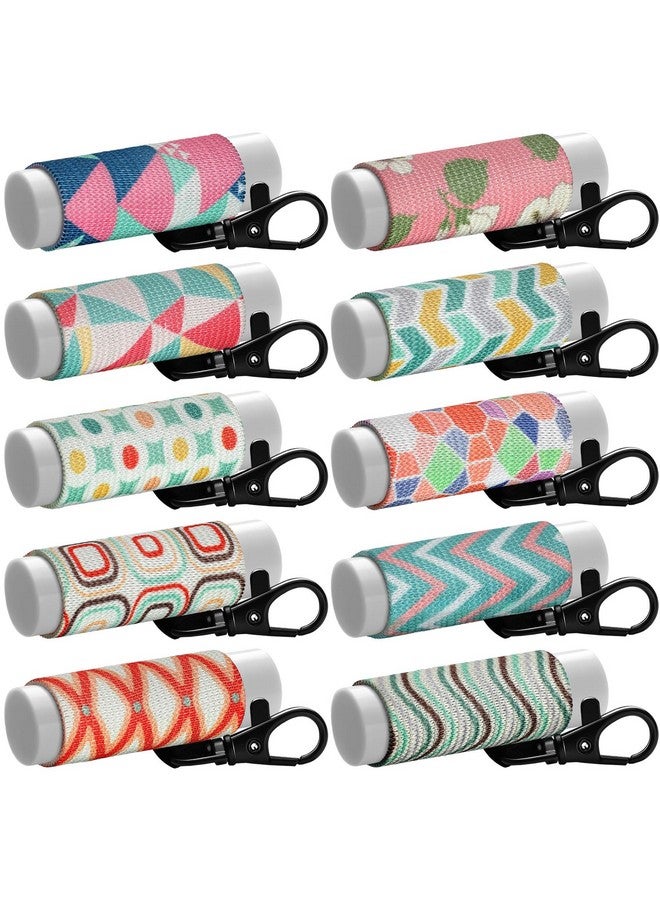 سوريو مجموعة من 10 قطع من حامل مرطب الشفاه من Sureio، سلسلة مفاتيح، حامل أحمر شفاه مضغوط، حامل ملمع شفاه، سلسلة مفاتيح، مشبك مرن لأحمر الشفاه (نمط ريفي) - Image 1