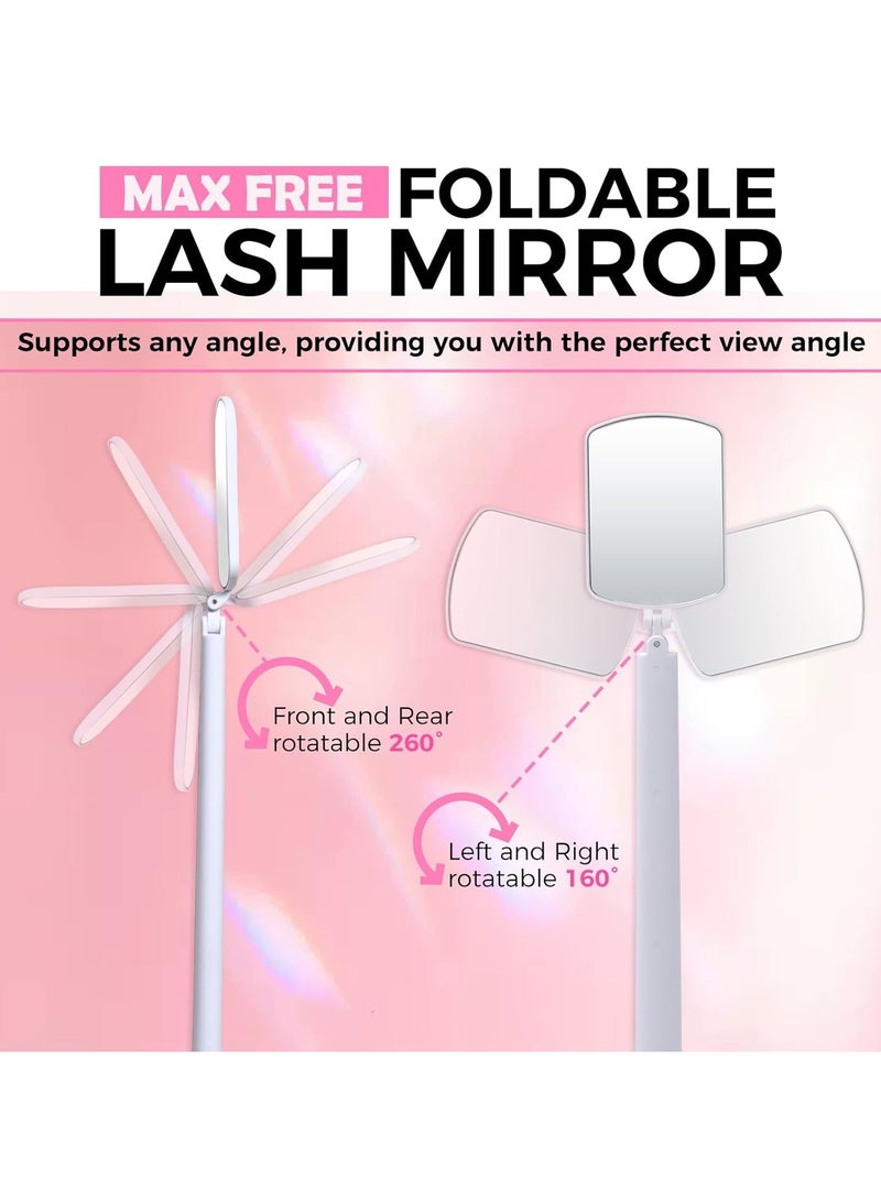 Large Flexible Square Lash Mirror, Lightweight Folding Makeup Cosmetic Inspection for Travel - Image 2