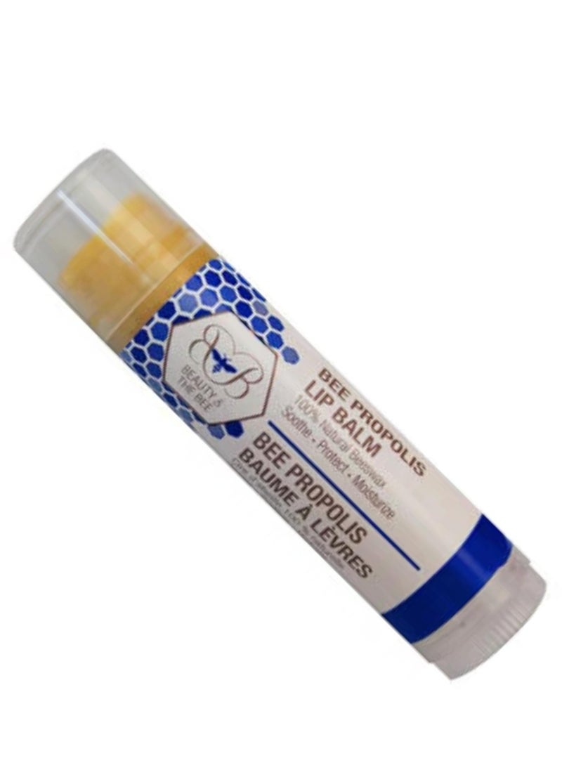 beauty and the bee Bee Propolis Natural Lip Balm – 5ml – Organic Moisturizing Lip Care For Dry Chapped Lips – Healing And Nourishing Formula With All-Natural Ingredients For Soft Smooth Lips  - Image 2
