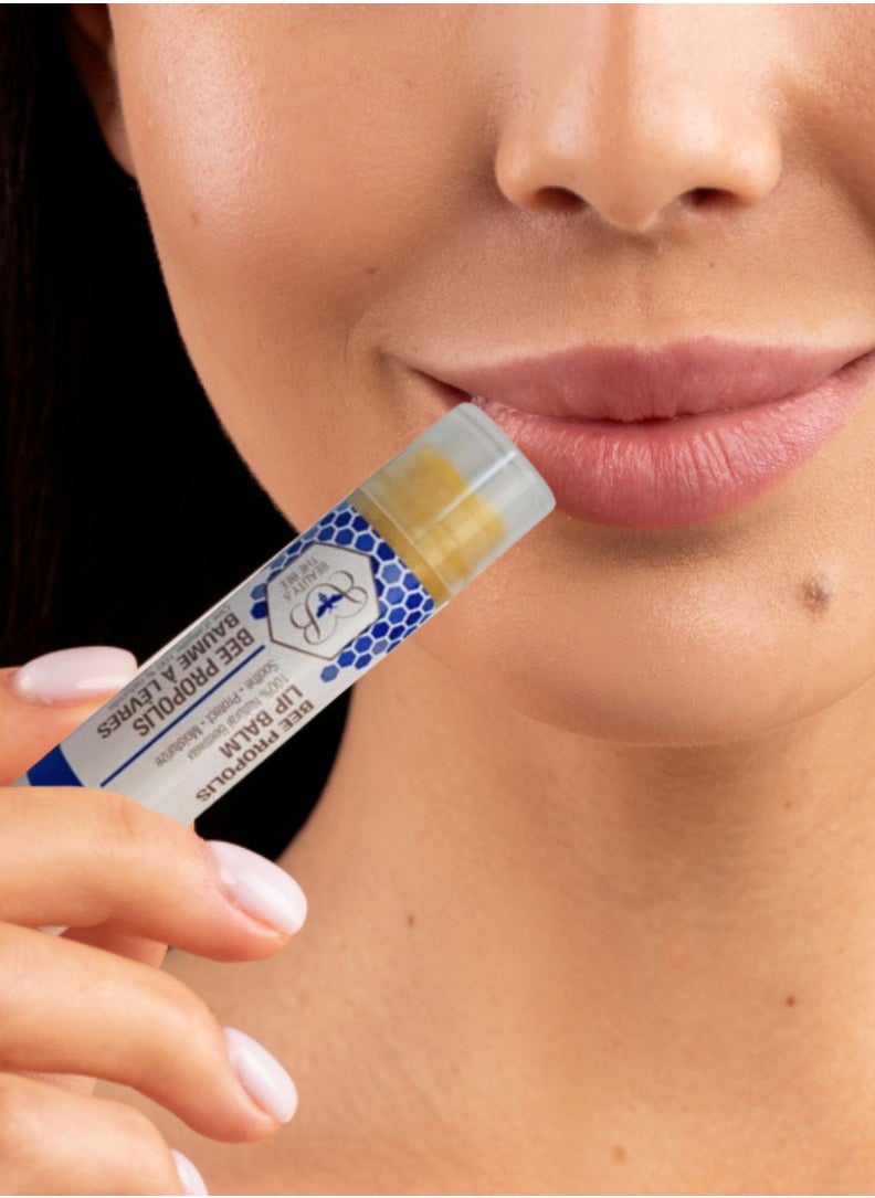 beauty and the bee Bee Propolis Natural Lip Balm – 5ml – Organic Moisturizing Lip Care For Dry Chapped Lips – Healing And Nourishing Formula With All-Natural Ingredients For Soft Smooth Lips  - Image 5