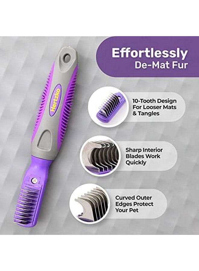 Hertzko Dog Mat Remover  Dematting Comb For Cats, Dogs, Small Animals  Cat Matted Fur Remover  Dog Dematting Tool, Dog Brush For Tangles & Knots For Long & Short Haired Dogs (Large) - Image 4