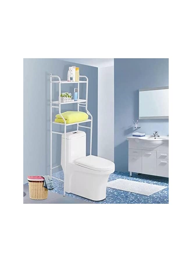 Raxoom Rack Wall Punch-free Home Toilet Washing Machine Storage Multi-Layer White/Black (1 Pcs) - Image 4