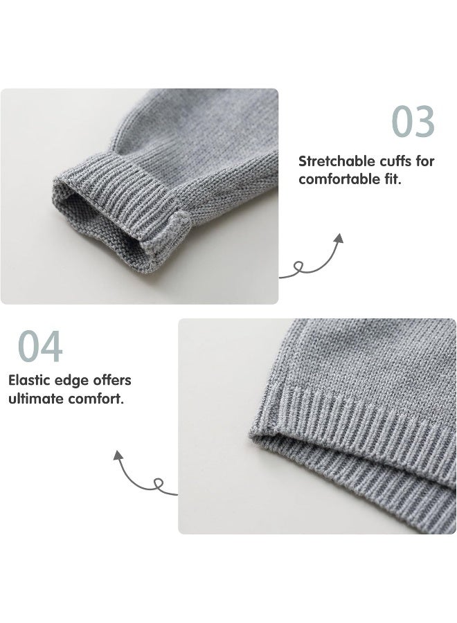 PureBorn pureborn Baby Boys Girls Cardigan Top Cotton Sweater Shirt Spring Jacket 1-3 Years  - Image 5