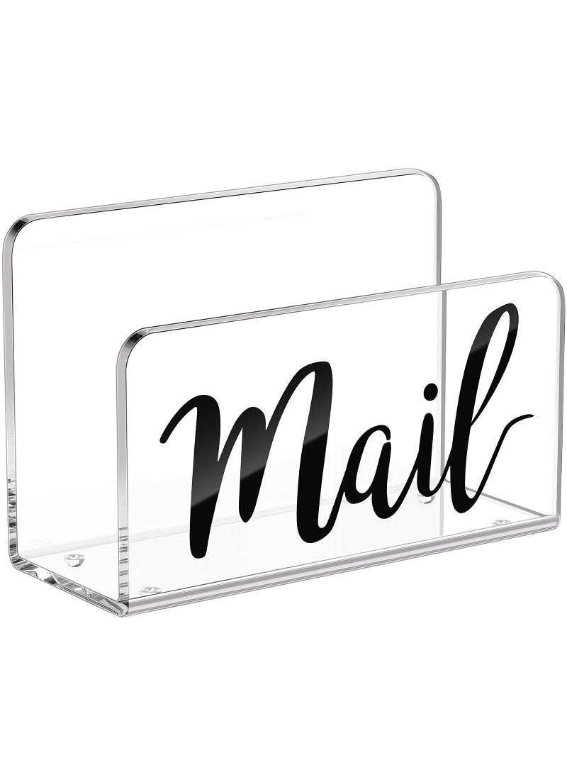KTRIO KTRIO Acrylic Mail Holder Clear Sorter Organizer Countertop Print Script Letter Holder for Desk Envelope Stand for Home Office School 