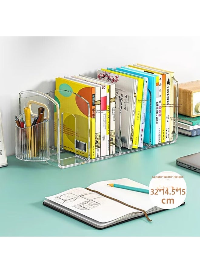 Additive Degree Jiadu Desktop Book Storage Rack, Student Desk Bookend, Children's Picture Book Stand, Acrylic Transparent Storage Shelf - Image 1
