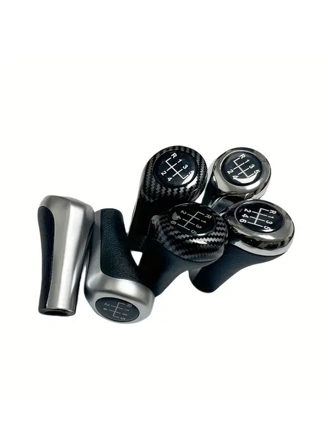 Carbon Pattern 5 Speed Shift Knob For BMW E46 E90 X1 X3 X5 Chrome Durable - Image 4