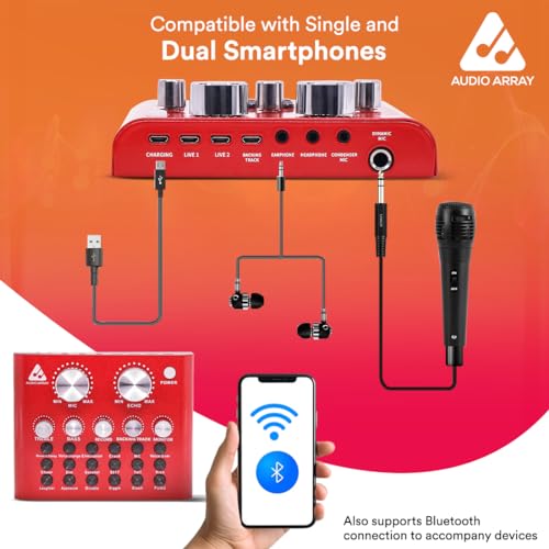 Audio Array AI-12 USB Bluetooth Soundcard | 1Ch Mixer interface | 2 mic inputs, 2 smartphone & PC/Mac outputs | Karaoke Recording, Mobile/PC Streaming, Live Broadcasting | Singing, Recording,Gaming - Image 4