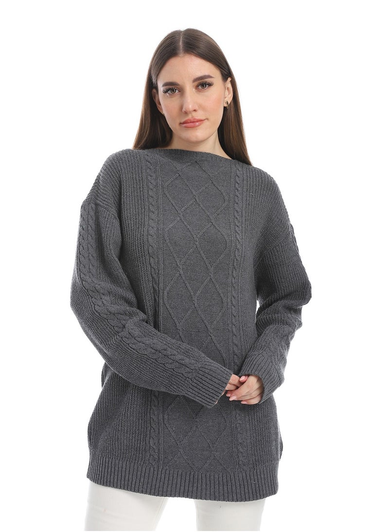 Caesar women wool plain pullover with round neck and multidesign  - Image 1