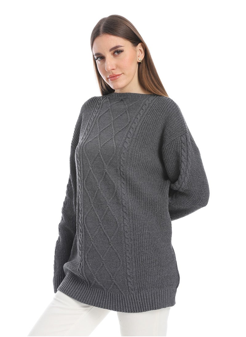 Caesar women wool plain pullover with round neck and multidesign  - Image 2