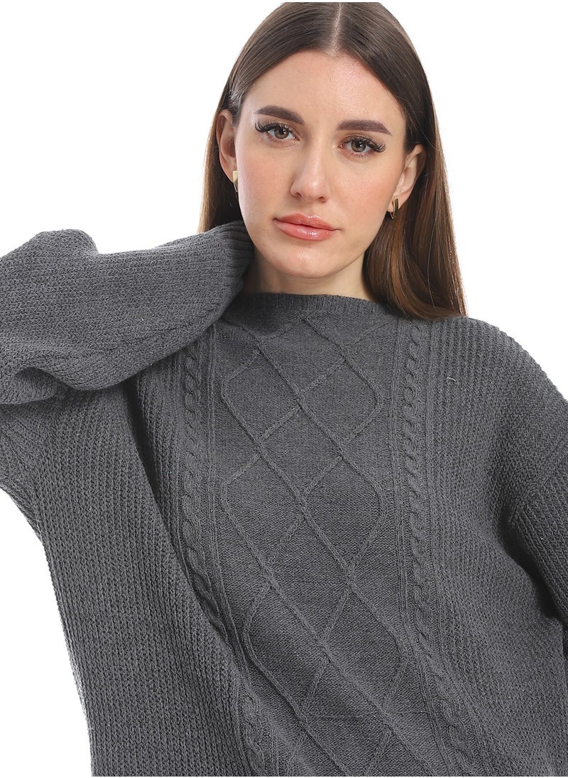 Caesar women wool plain pullover with round neck and multidesign  - Image 3