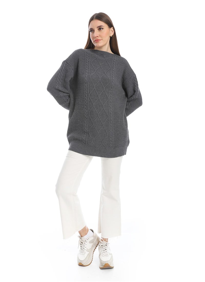 Caesar women wool plain pullover with round neck and multidesign  - Image 5