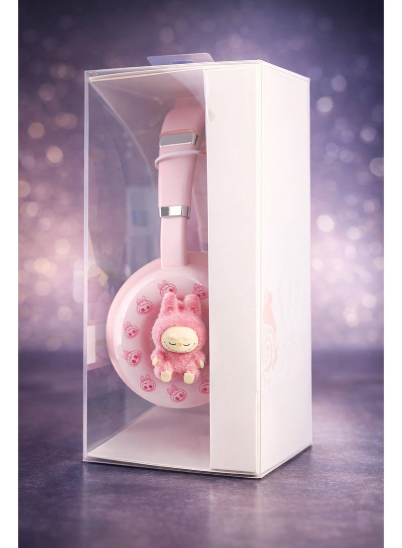 سماعات رأس وردية محمولة قابلة للطي KE-52 – بلوتوث 5.3، تصميم مريح يغطي الأذن بالكامل، ميكروفون مدمج للهواتف المحمولة ومشغلات الوسائط - Image 4