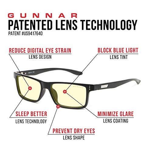 GUNNAR غونار - نظارات قراءة متميزة - تحجب 65% من الضوء الأزرق - فيرتكس، أونيكس، تينت كهرماني، قوة +2.0 - Image 5
