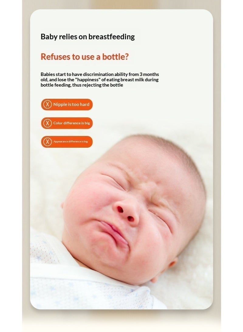 Silicone Baby Feeding Bottle 240ml with Y-Cut Nipple, Breast-Mimicking Design for Newborns & Mixed Feeding, Anti-Colic Wide Neck Bottle with Handles - Image 4