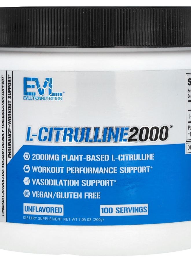 EVLUTION NUTRITION L-Citrulline 2000 Unflavored 7.5 oz (200 g) 