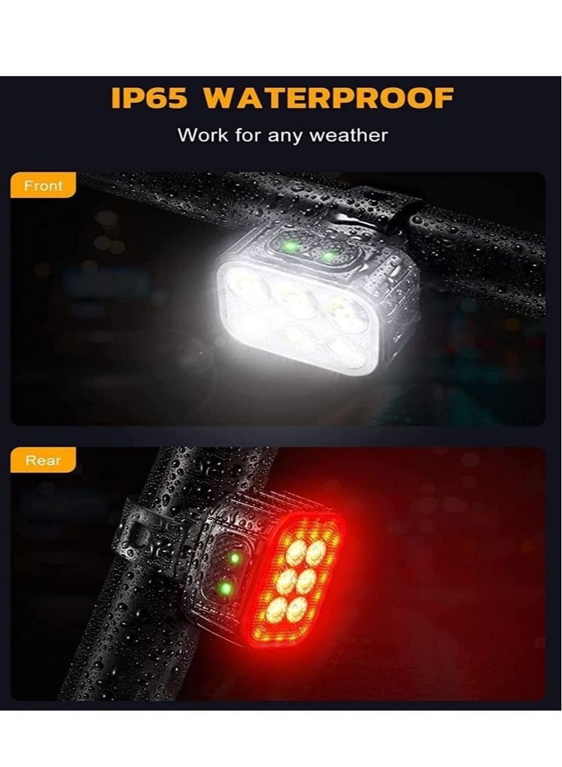Y&D DMG Bike Headlight, Rechargeable Bicycle Lights Set Bright 8+12 Modes, IP65 Waterproof for Night Riding, Cycling Safety, Front Light and LED Back Taillight - Image 4