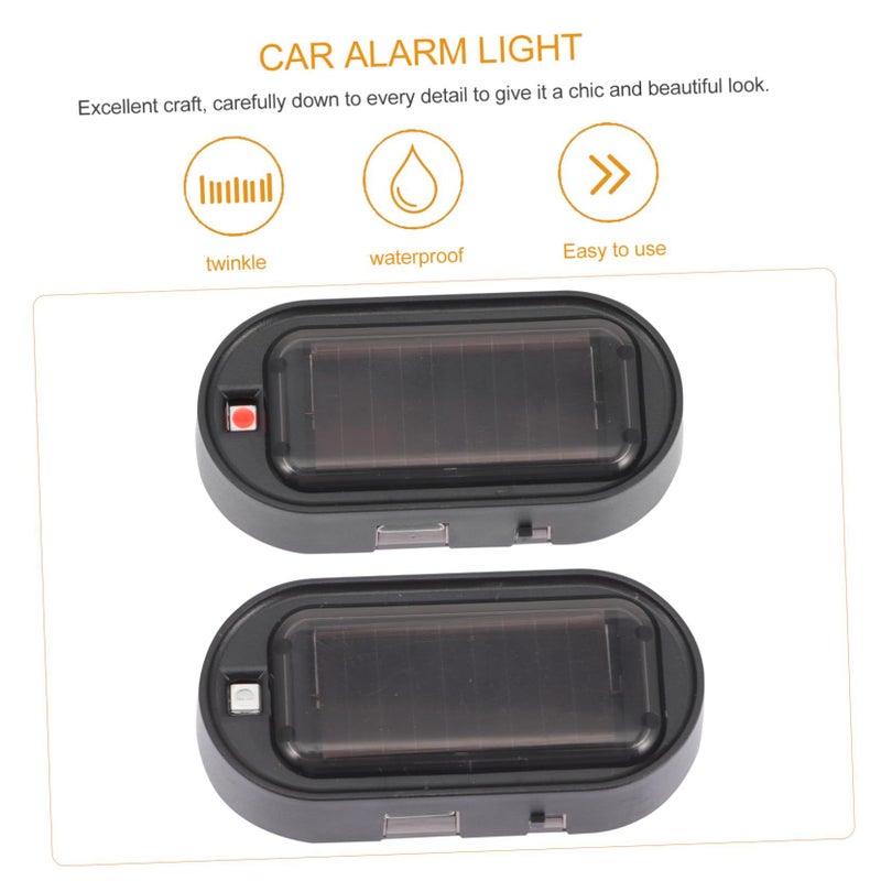 2pcs Solar Car Theft Lamp LED Flashing Warning Light Easy Install Adhesive Security - Image 5