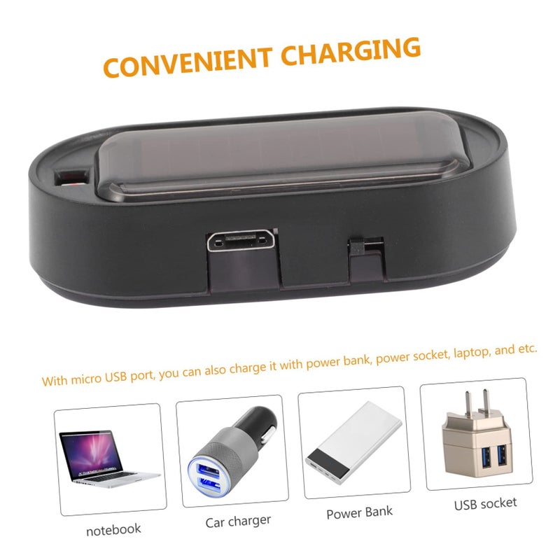 2pcs Solar Car Theft Lamp LED Flashing Warning Light Easy Install Adhesive Security - Image 4
